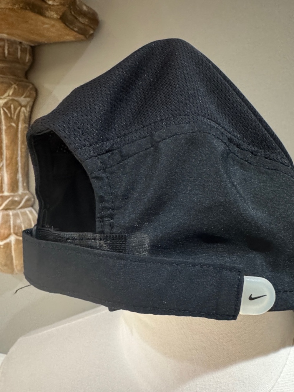 Nike Black Baseball Cap with White Swoosh- Dri Fit - Picture 4 of 5